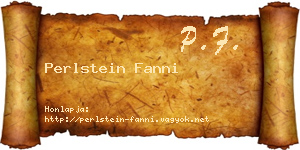 Perlstein Fanni névjegykártya
