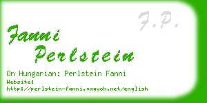 fanni perlstein business card